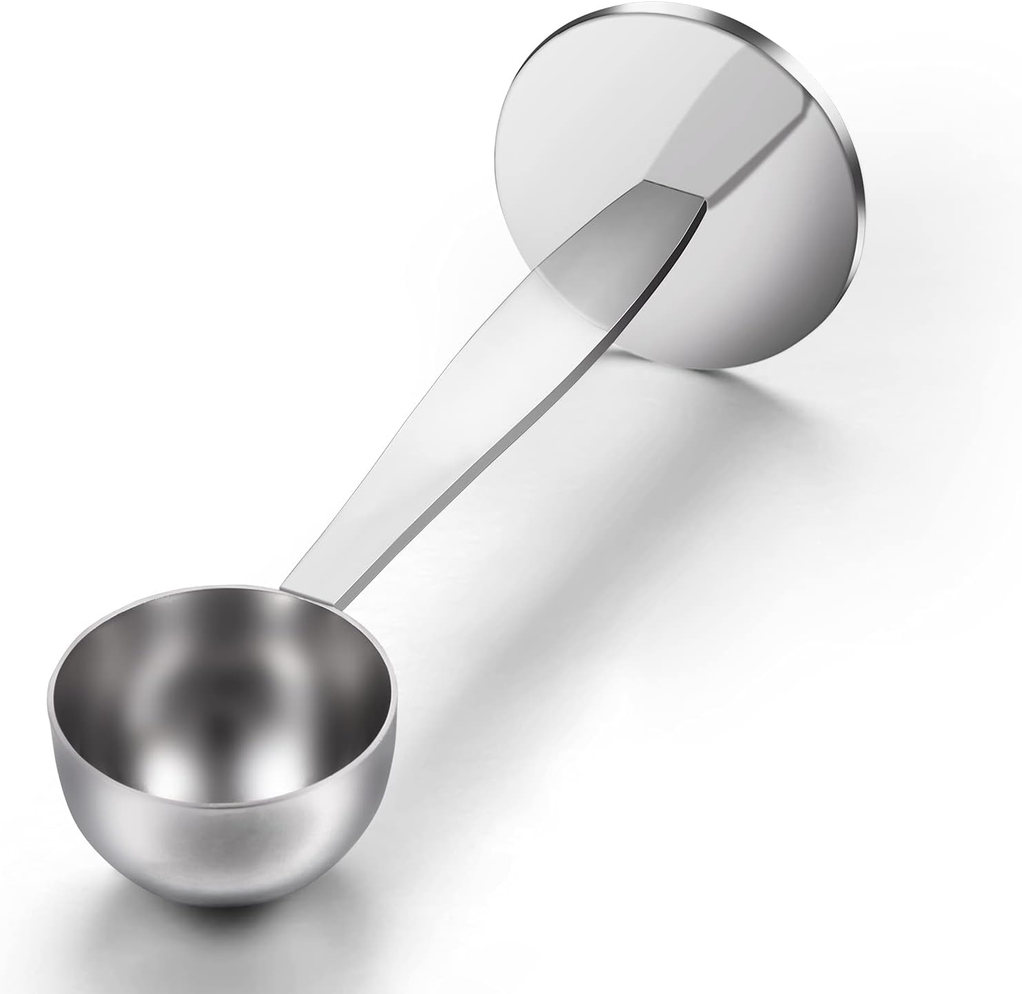 2-in-1 Kaffeelöffel aus Edelstahl mit Tamper, Messlöffel zum Dosieren und Andrücken von Kaffeepulver