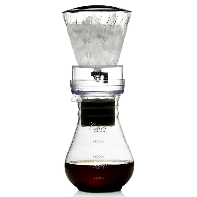 Wassertropf-Kaffeemaschine aus Glas mit Wiederverwendbarem Filter – Cold Brew und Eiskaffee Dripper-System
