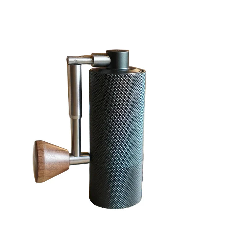 Mini Tragbare Manuelle Kaffeemühle – CNC Edelstahl-Mahlwerk, Aluminium- und Holzgehäuse, 10 cm