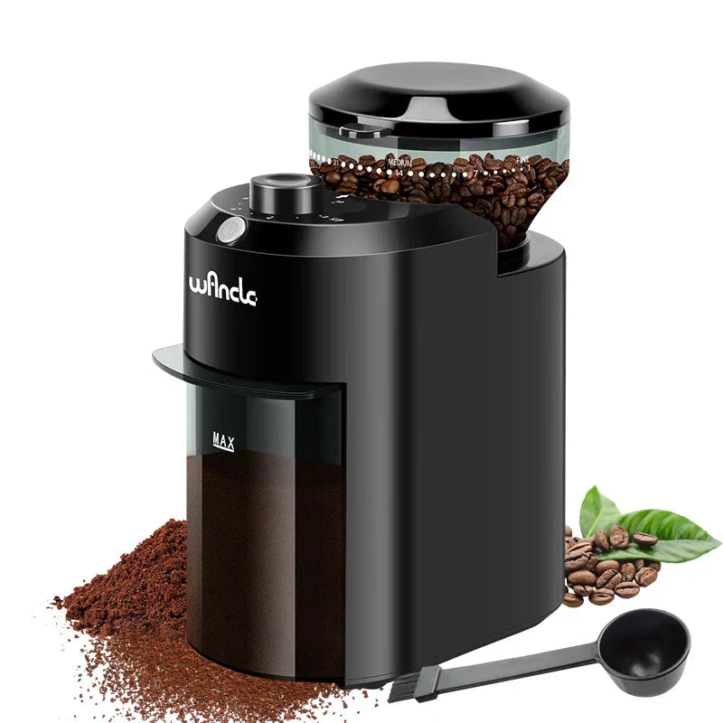 Elektrische Kaffeemühle mit Scheibenmahlwerk – 28 Mahlgrade für Espresso, Filterkaffee und French Press