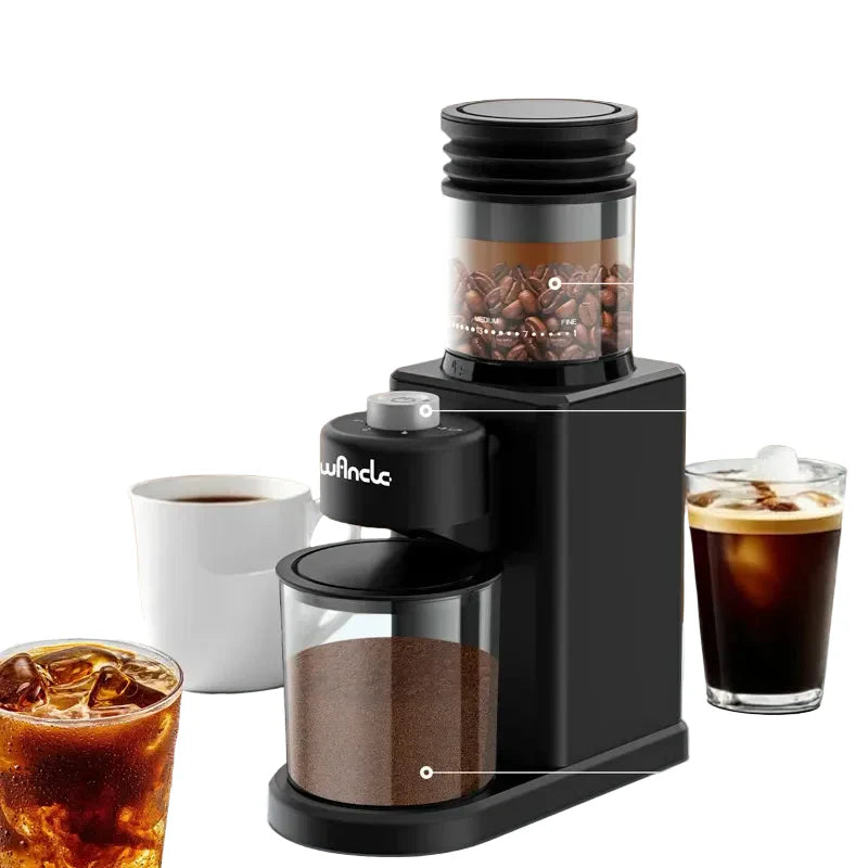 Elektrische Kaffeemühle mit Kegelmahlwerk 200 W – 25 Mahlgrade für Espresso und Filterkaffee