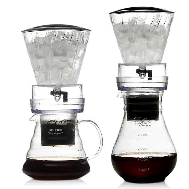 Wassertropf-Kaffeemaschine aus Glas mit Wiederverwendbarem Filter – Cold Brew und Eiskaffee Dripper-System