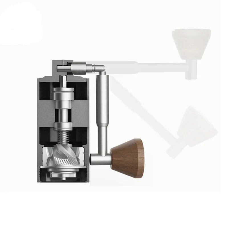 Mini Tragbare Manuelle Kaffeemühle – CNC Edelstahl-Mahlwerk, Aluminium- und Holzgehäuse, 10 cm