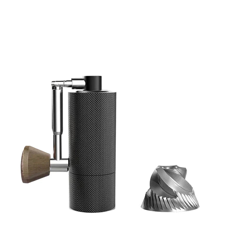 Mini Tragbare Manuelle Kaffeemühle – CNC Edelstahl-Mahlwerk, Aluminium- und Holzgehäuse, 10 cm