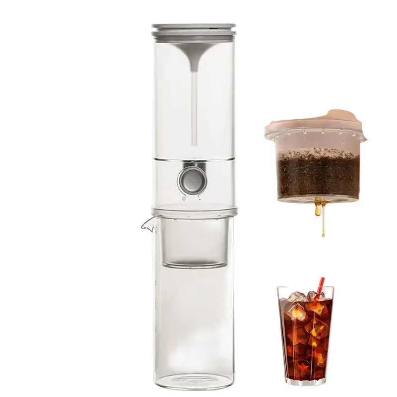 Portable Glass Cold Drip Coffee Maker – Large Capacity Slow Brew Iced Coffee Dripper System