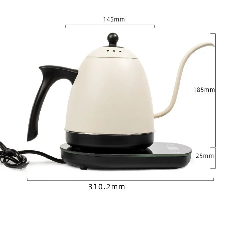 800ml Smart Electric Gooseneck Kettle with Constant Temperature Control – 304 Stainless Steel, 1200W