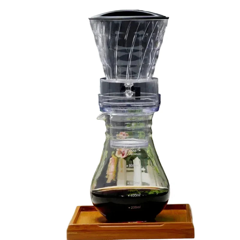 Wassertropf-Kaffeemaschine aus Glas mit Wiederverwendbarem Filter – Cold Brew und Eiskaffee Dripper-System