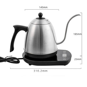 800ml Smart Electric Gooseneck Kettle with Constant Temperature Control – 304 Stainless Steel, 1200W