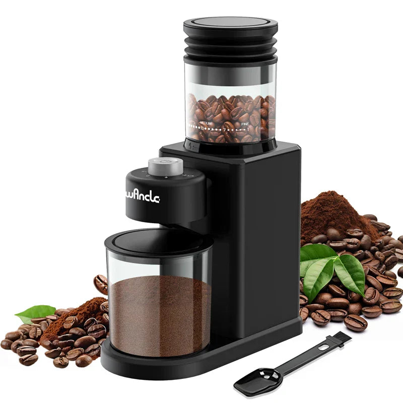 Elektrische Kaffeemühle mit Kegelmahlwerk 200 W – 25 Mahlgrade für Espresso und Filterkaffee