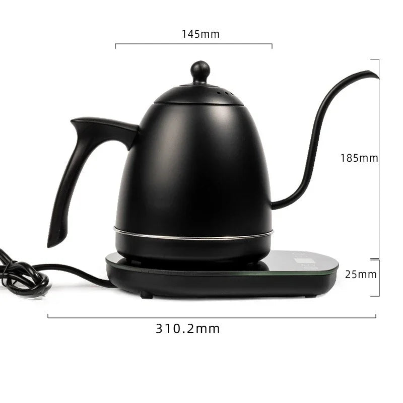 800ml Smart Electric Gooseneck Kettle with Constant Temperature Control – 304 Stainless Steel, 1200W