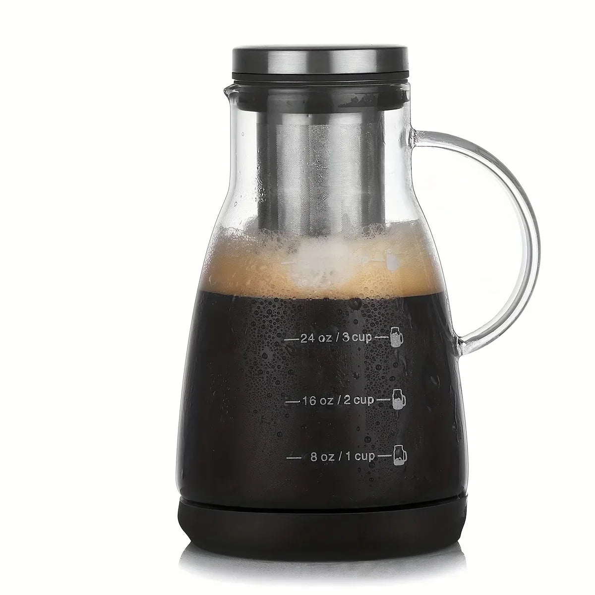 24 oz Kaltbrüh-Kaffeekanne aus Glas – Manuelle Pour-Over Karaffe für Eiskaffee und Kaltgetränke