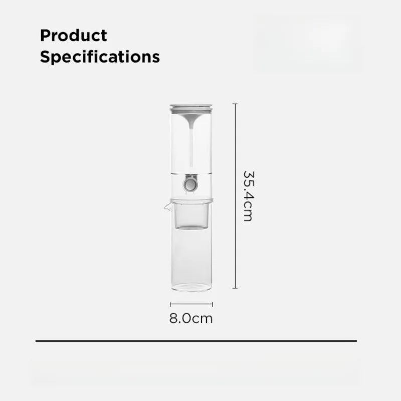 Portable Glass Cold Drip Coffee Maker – Large Capacity Slow Brew Iced Coffee Dripper System