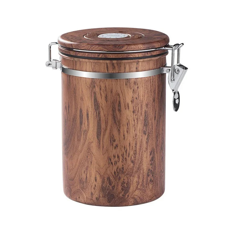 Luftdichter Kaffee-Aufbewahrungsbehälter 1,8 L aus Edelstahl 304 – Vorratsdose mit Messlöffel