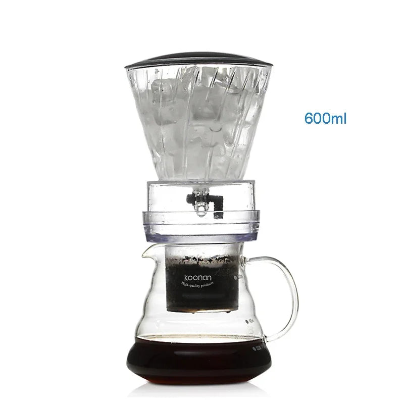 Wassertropf-Kaffeemaschine aus Glas mit Wiederverwendbarem Filter – Cold Brew und Eiskaffee Dripper-System