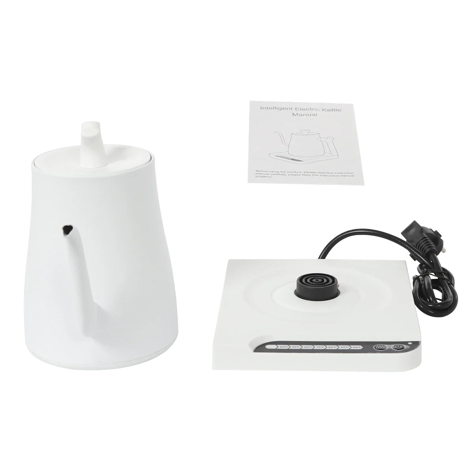 Elektrischer Gooseneck Wasserkocher 1 L aus Edelstahl 304 – 1000 W, Temperaturregelung, 220 V
