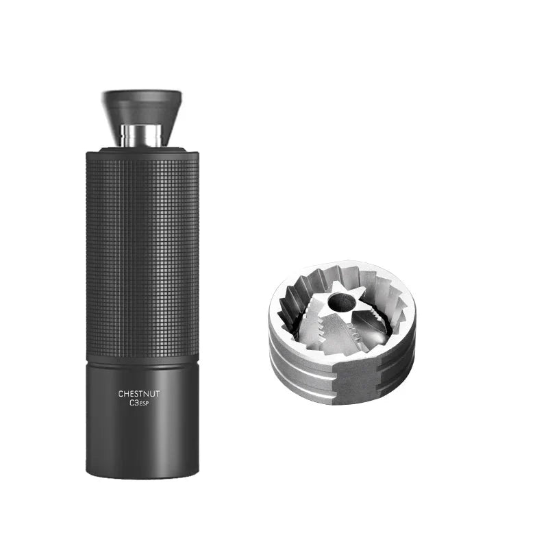 Manuelle Kaffeemühle C3ESP mit Stahl-Kegelmahlwerk – Metallgehäuse, 25 g Kapazität, einstellbarer Mahlgrad