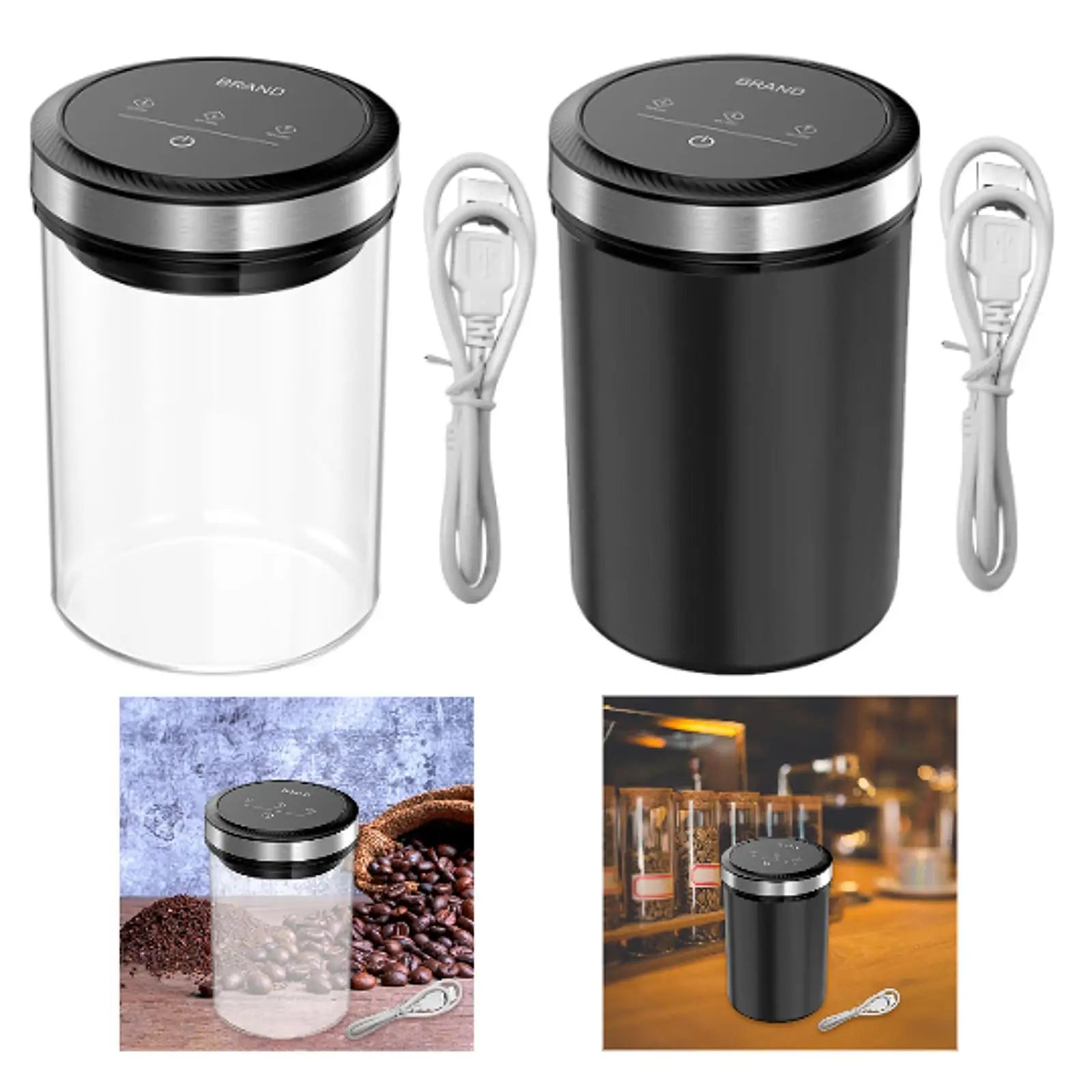 Automatisches Vakuum-Vorratsglas aus Borosilikatglas – Luftdichter Aufbewahrungsbehälter für Kaffee, Tee und Trockenlebensmittel