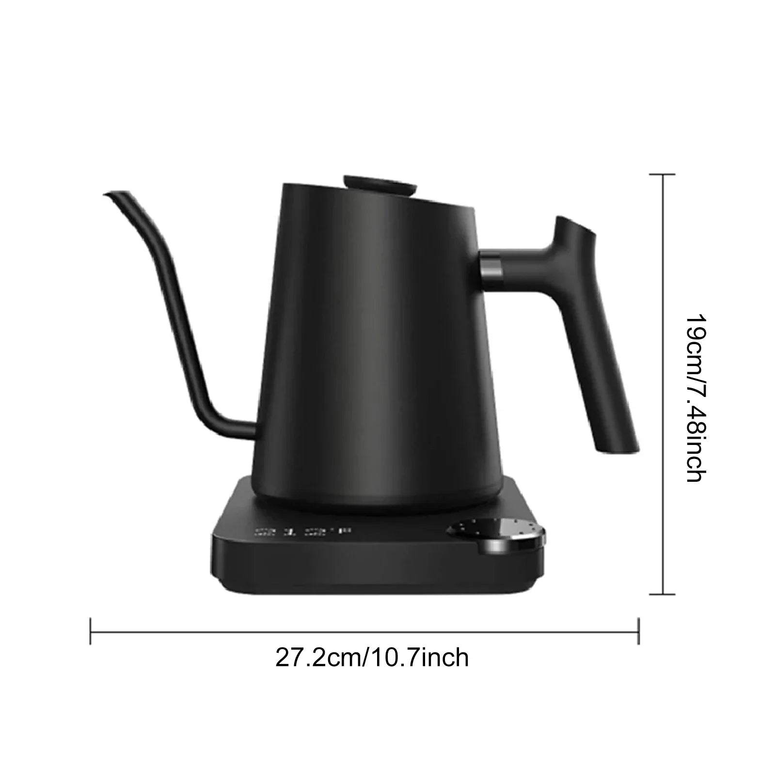 Elektrischer Gooseneck Wasserkocher 0,9 L mit Temperaturregelung und Display – 1200 W Schnellaufheizung