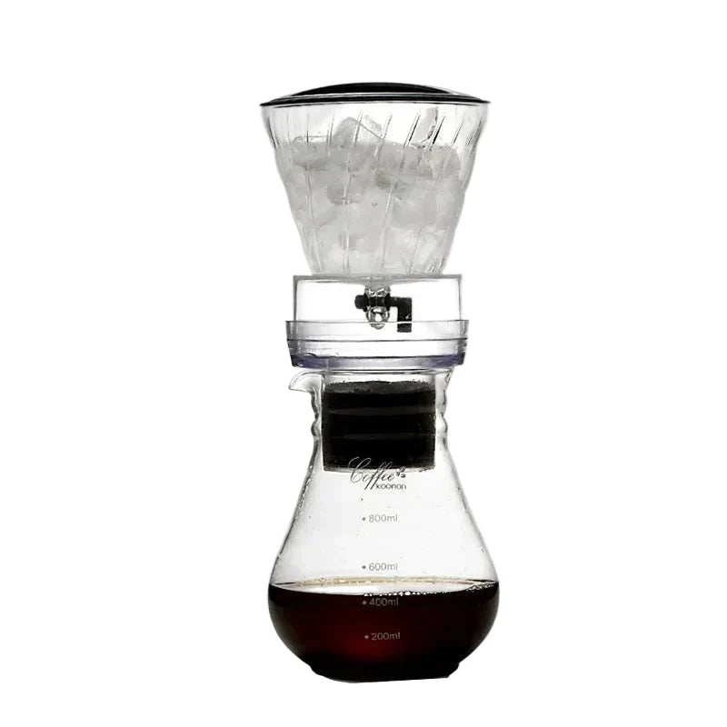 Wassertropf-Kaffeemaschine aus Glas mit Wiederverwendbarem Filter – Cold Brew und Eiskaffee Dripper-System