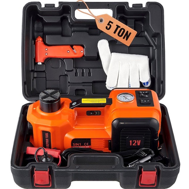Elektrisk domkraft - 12 V - 5 t - Set för hjulbyte - Multifunktionell