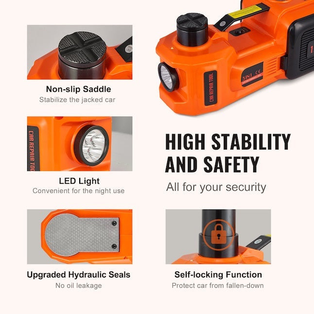Elektrisk domkraft - 12 V - 5 t - Set för hjulbyte - Multifunktionell